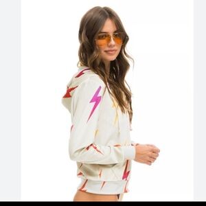 Aviator Nation velour zip up hoodie